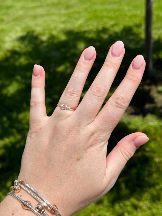 SS Polished Knot Ring QR6075-6