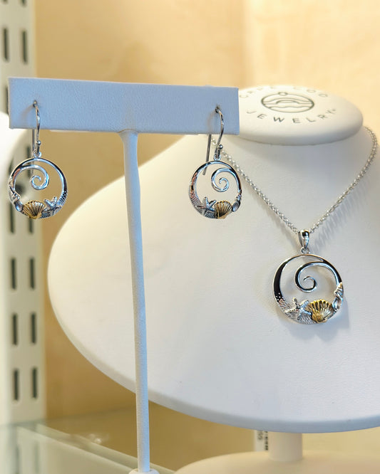 SS/YG Sea Life Necklace ENPT025