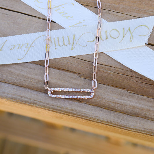 14kR .26cttw Diamond Paperclip Necklace SC55023561 - 18"