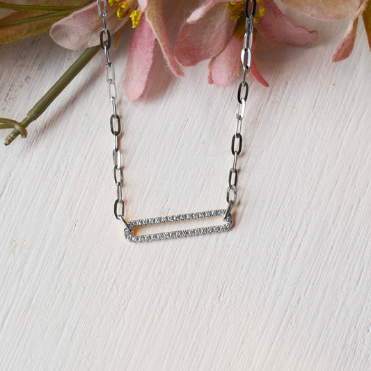 14kW .26cttw Diamond Paperclip Necklace SC55023559 - 18"