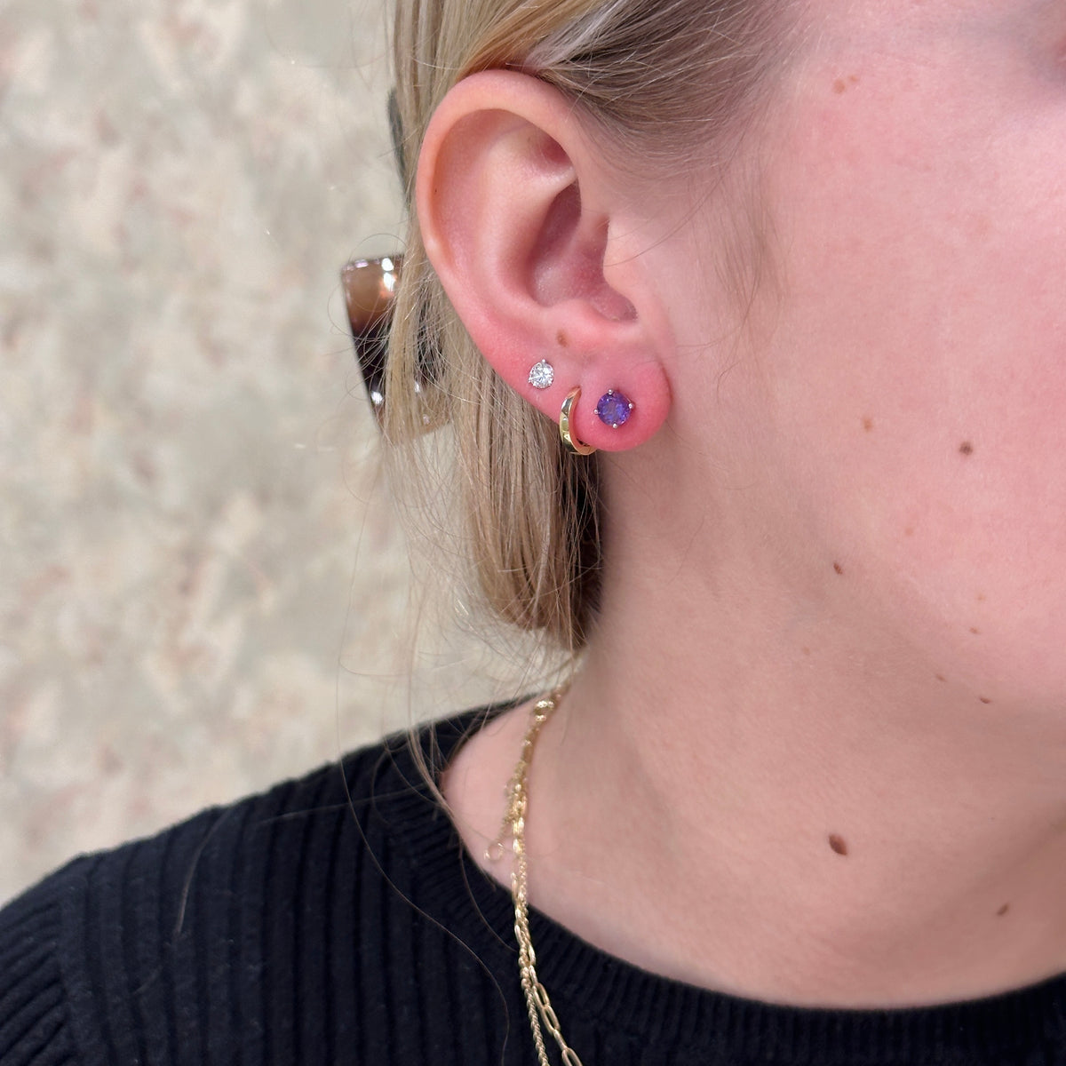 SS 5mm Amethyst Stud