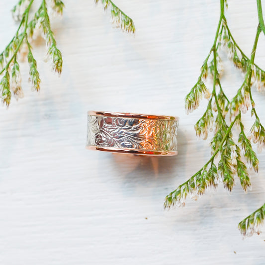 SS/RG Victorian Bouquet Ring RI92440-7