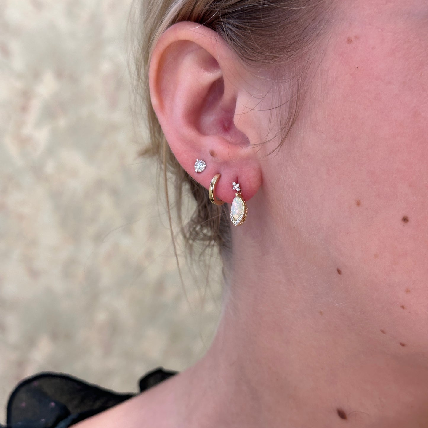 14kY .62cttw Opal & .11cttw Diamond Earring TEQ7603NOP