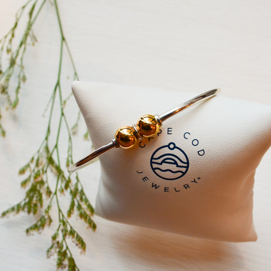 SS/YG 2 Bead Bracelet ZB5411-70