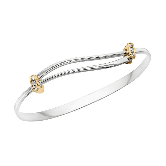 SS/YG .18ct Dia Sparkle Wave Bracelet BR82142D-LM