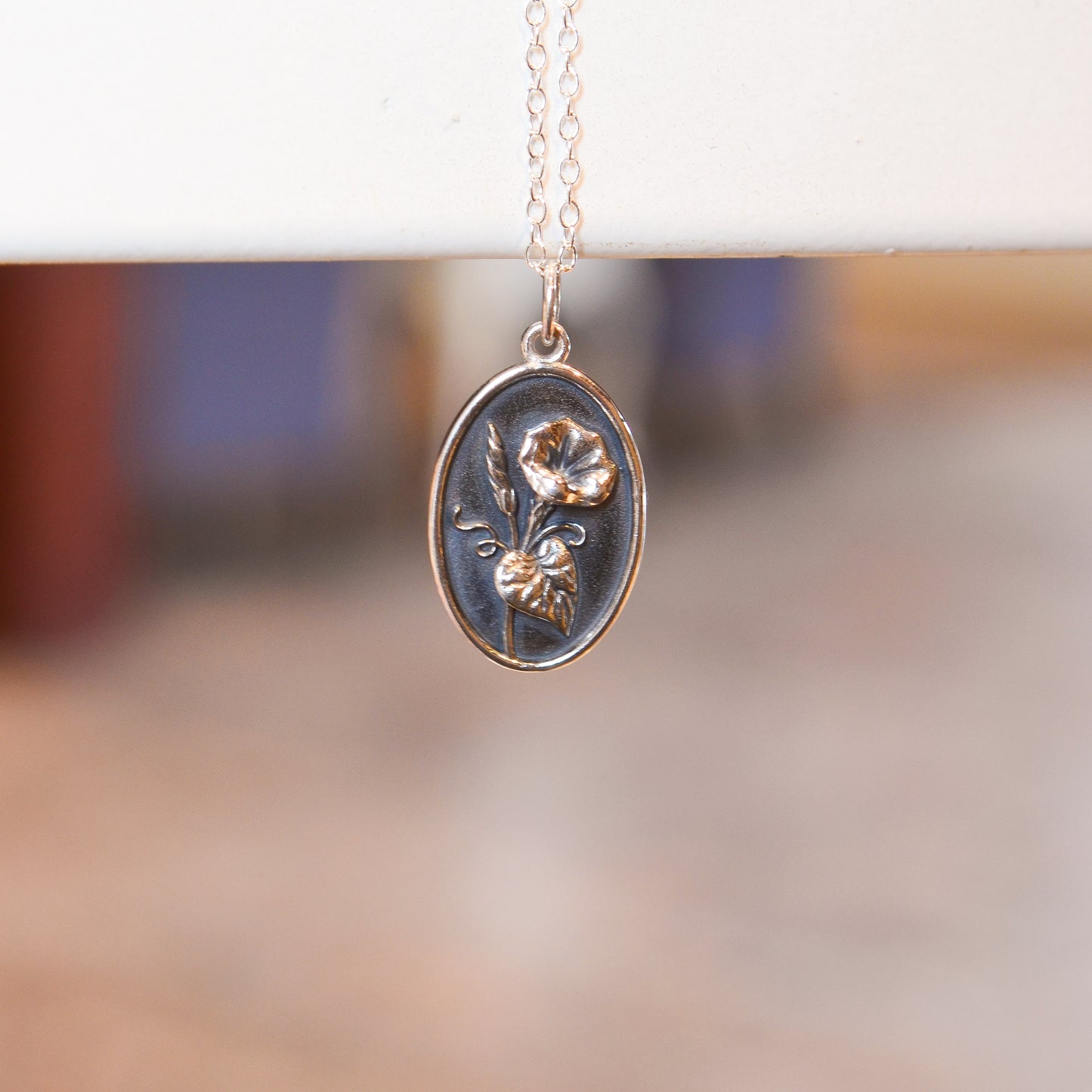 SS Morning Glory Flower Necklace 65906018 - 18.5"