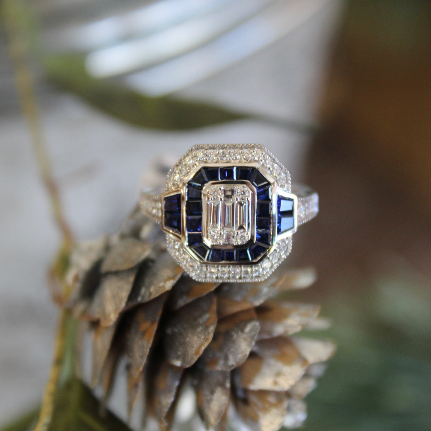 14kW 1cttw Sapphire .40cttw Diamond Ring D5862