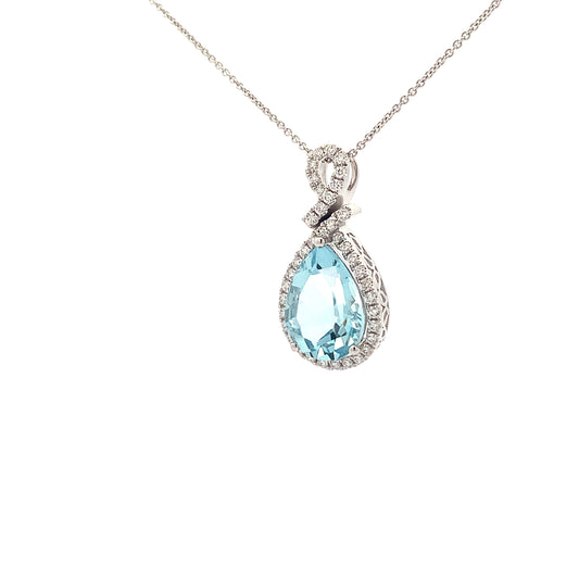 14kW 3.47ct Aquamarine .33cttw Diamond Pendant MAP17065CAQ