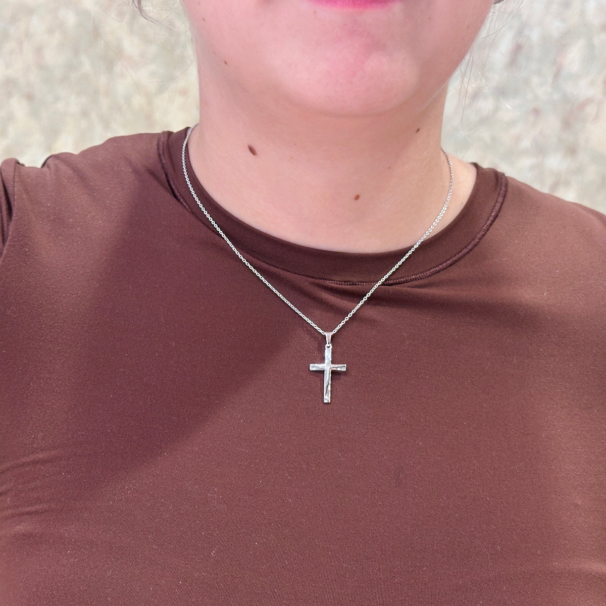 SS 22mm Cross Necklace SNF55MN