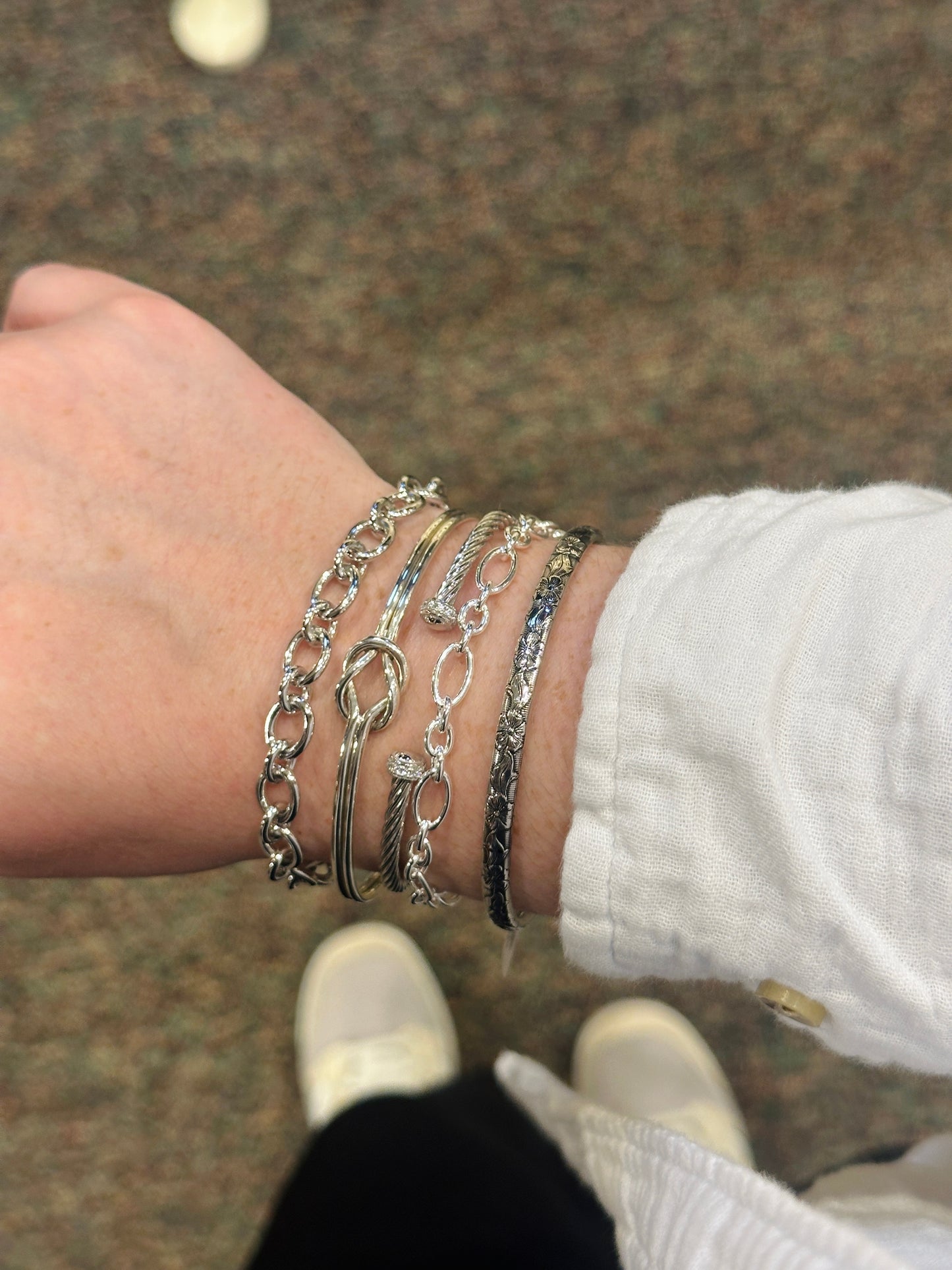 SS Figaro Oval Chain Link Bracelet SB985SC-7"