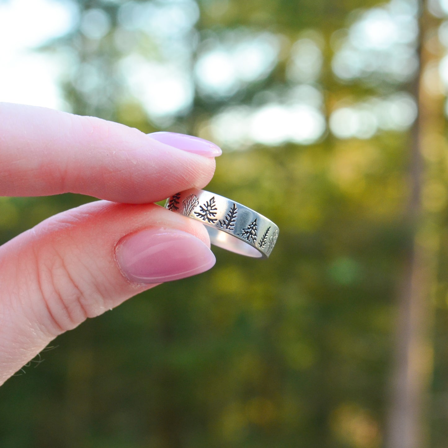 SS Tree Line Ring - 7.5