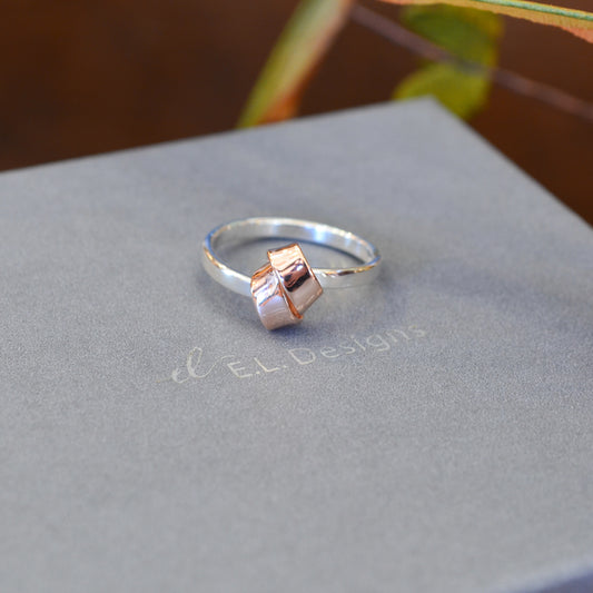 SS/RG Love Knot Ring RI68040R-7