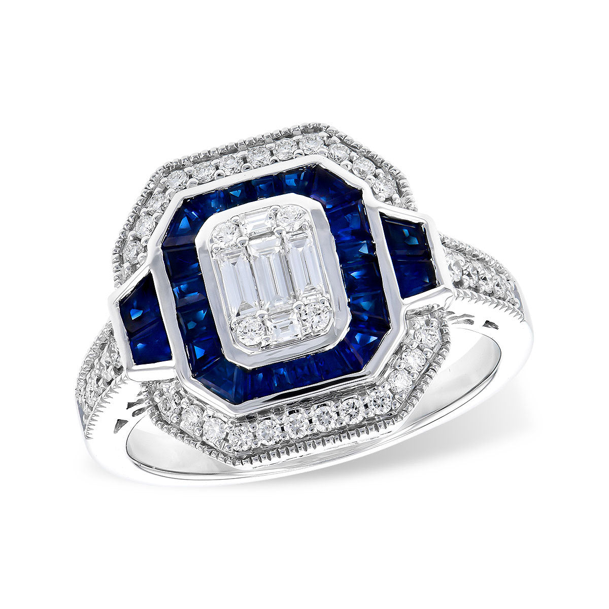 14kW 1cttw Sapphire .40cttw Diamond Ring D5862