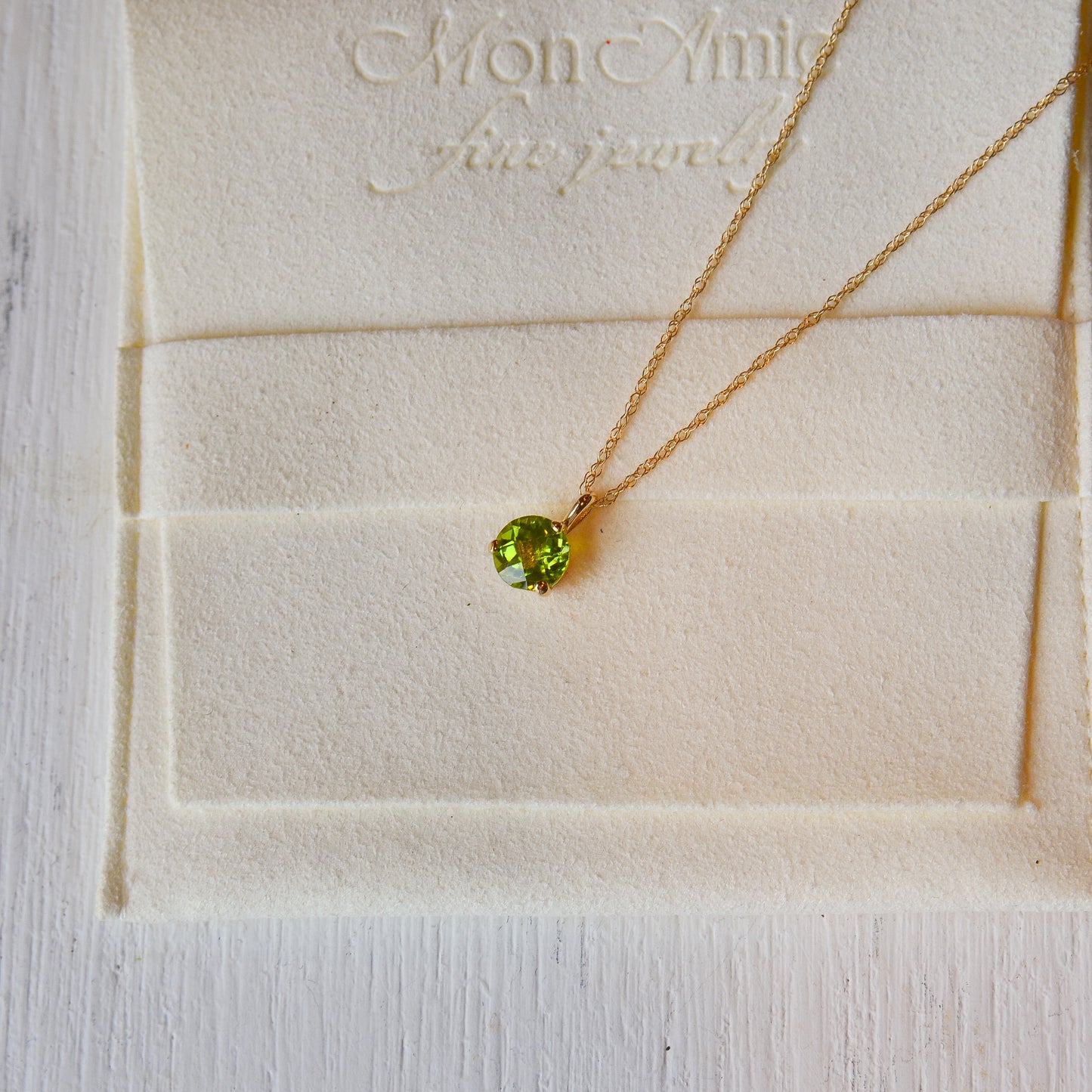 14kY 6mm Peridot Necklace 05/814-08
