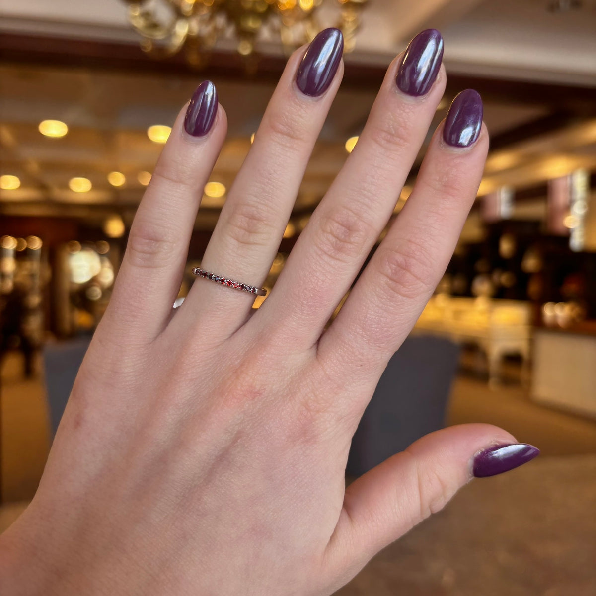 SS Stackable Garnet Ring 689237