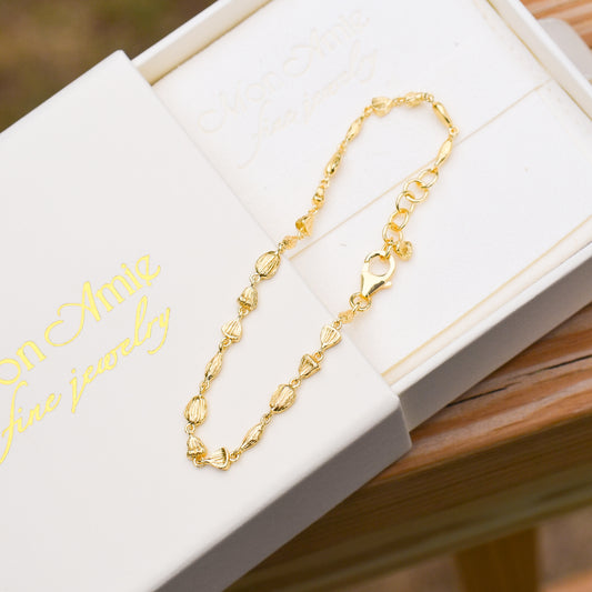 18k Vermeil Nugget Bracelet PU129-1518O