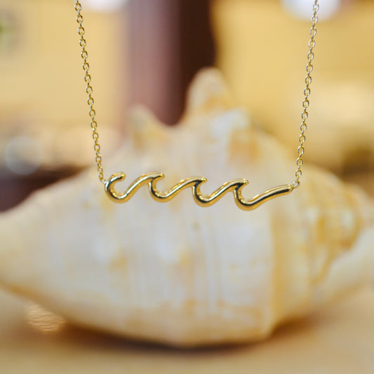 14kY Triple Wave Necklace NP4013-16-18