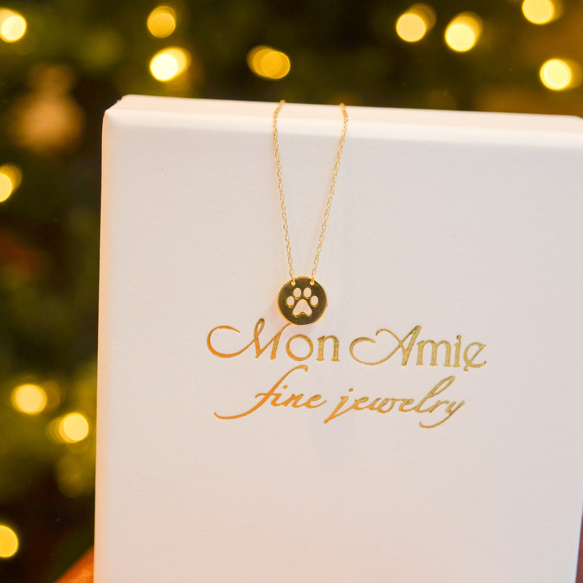 14kY Paw Cutout Disc Necklace MF027774-14Y