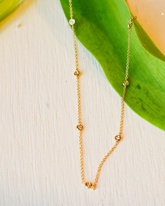 14kY .12ct DBY Necklace SC55026640-15-18