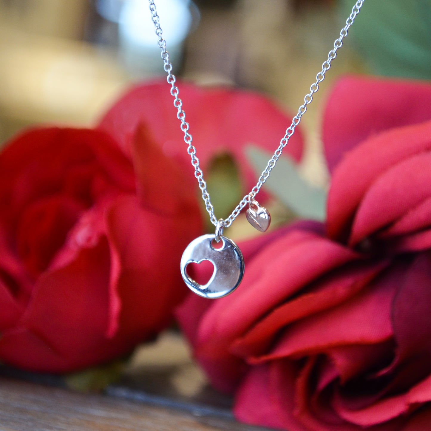 SS & RG Plated Heart Necklace NK6757STJJJ