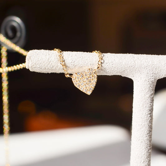 14kY .09cttw Diamond Heart Necklace SC55002133