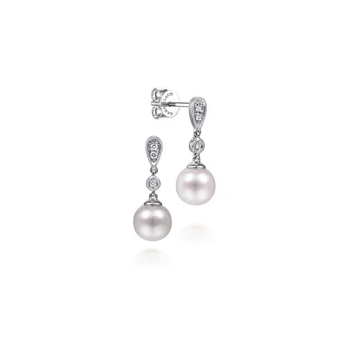14kW .06ct Dia & FWP Earring EG9902W45PL