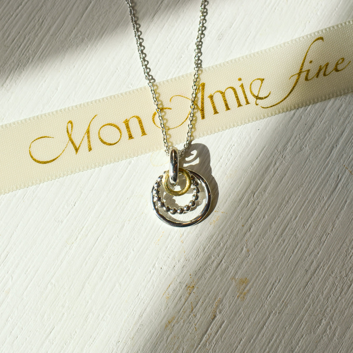 SS/14kY Multi-Circle Drop Necklace NK8183MZJJJ