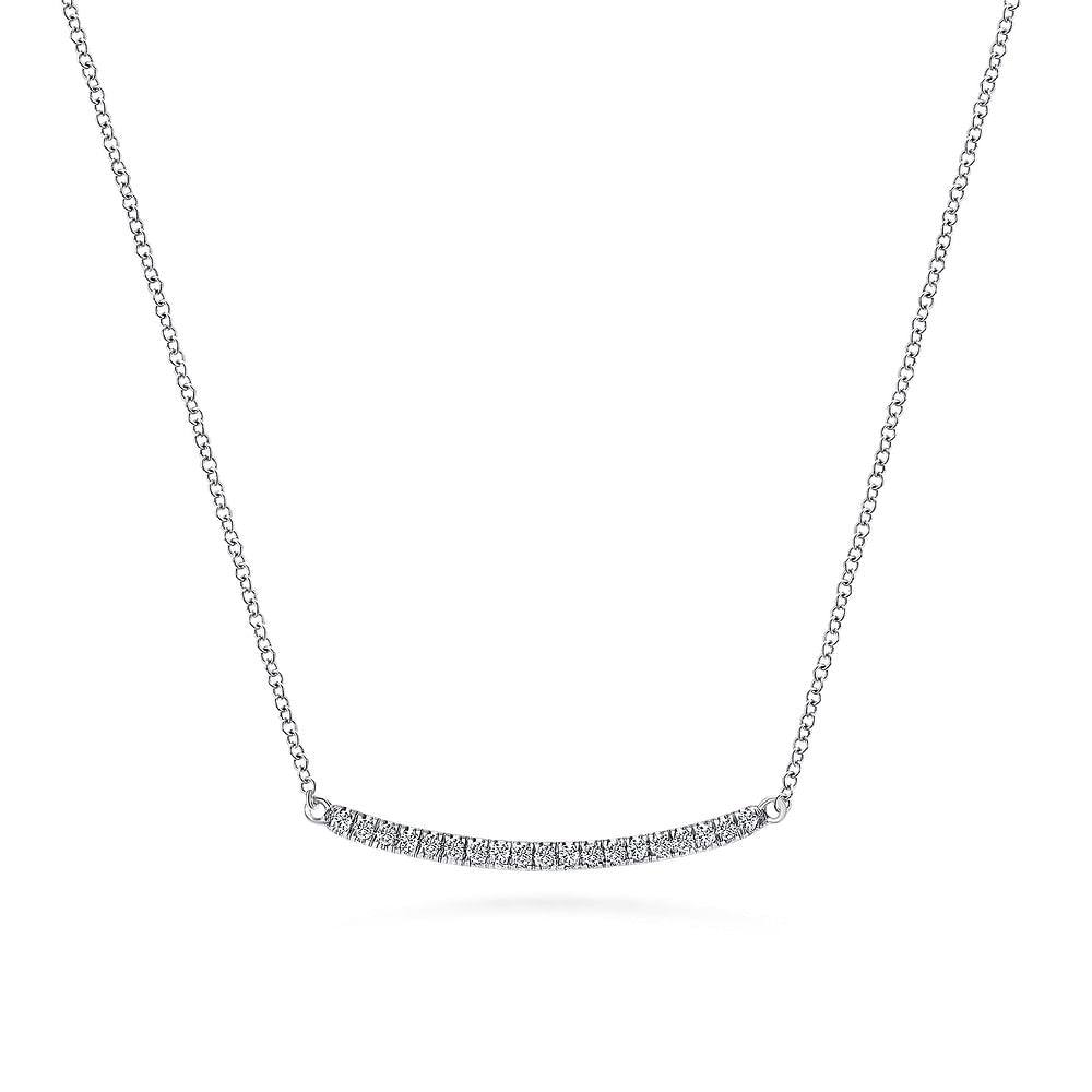 14kW .20cttw Diamond Bar Necklace NK4273W45JJ-16-18