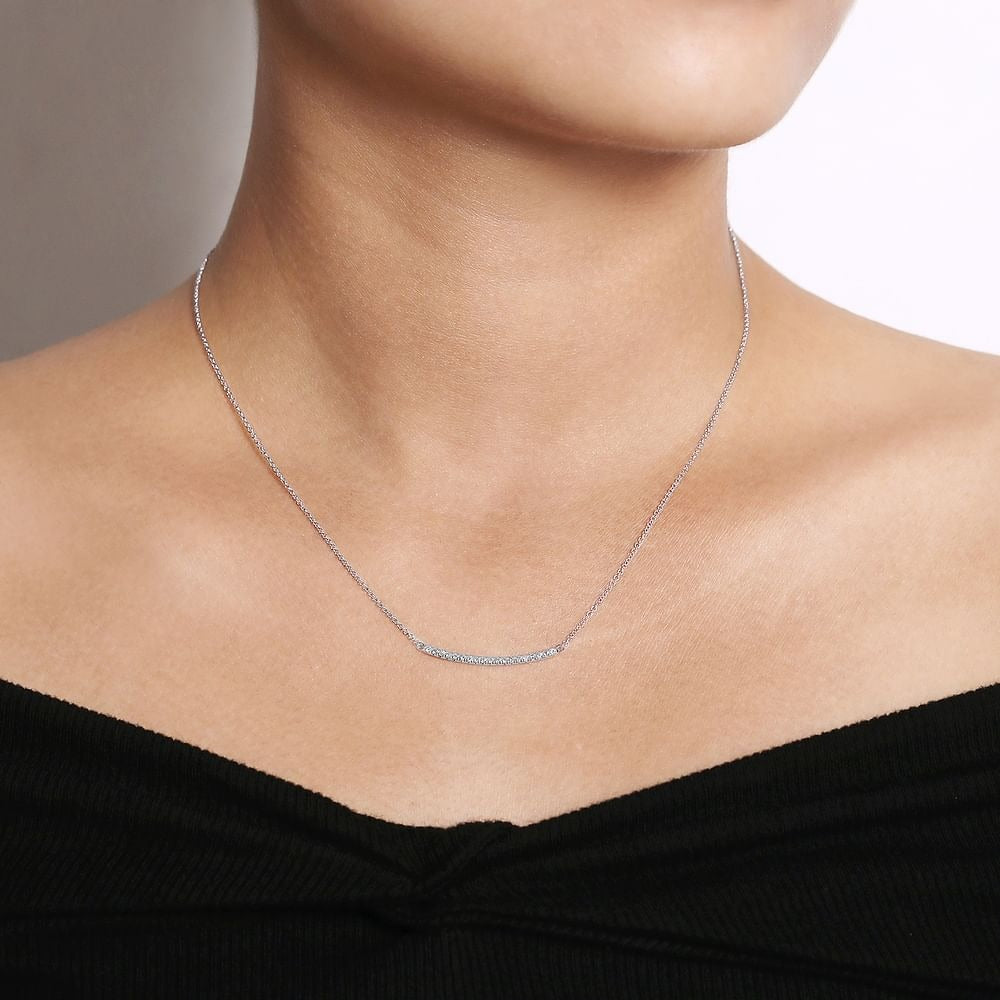 14kW .20cttw Diamond Bar Necklace NK4273W45JJ-16-18