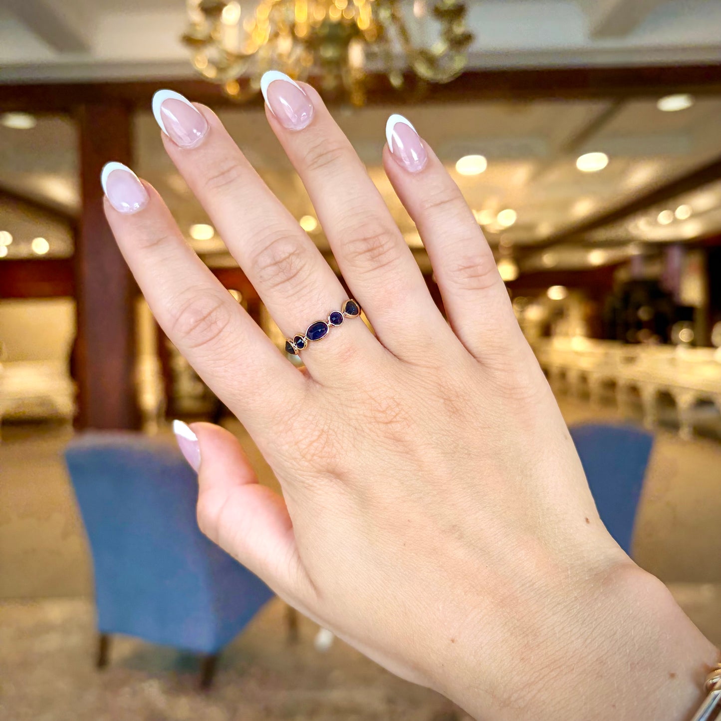 14kY 5.04cttw Sapphire Slice Eternity Ring RZ6700 - 8