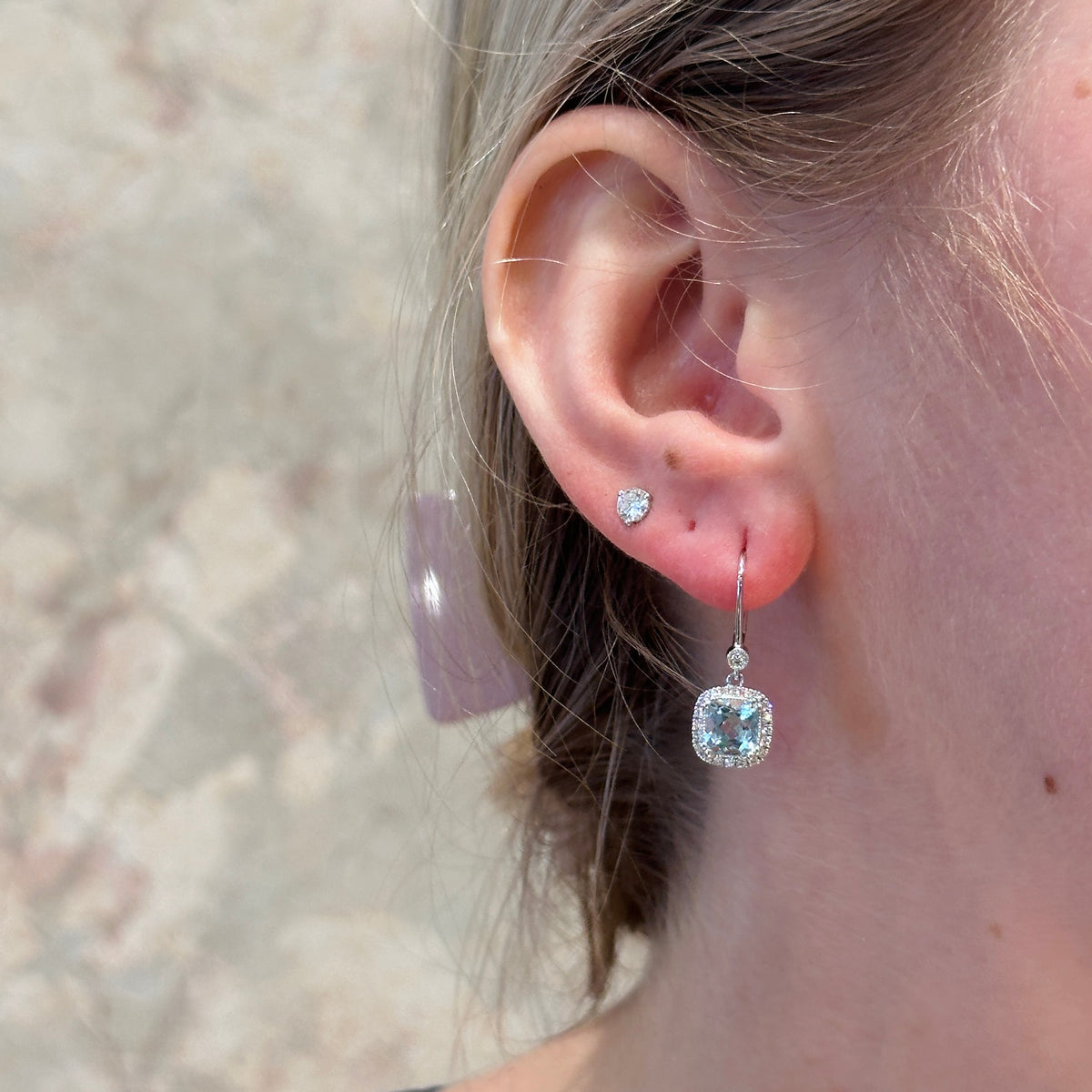 14kW 1.89cttw Aqua .31cttw Diamond Earring MAE17955CAQ