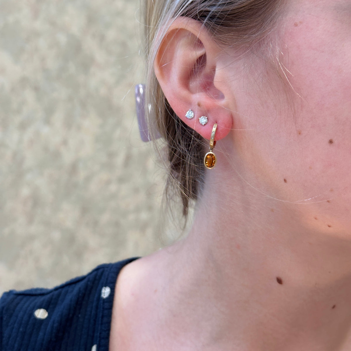 14kY 1.56cttw Citrine .02cttw Diamond Earring AE77575C-920Y