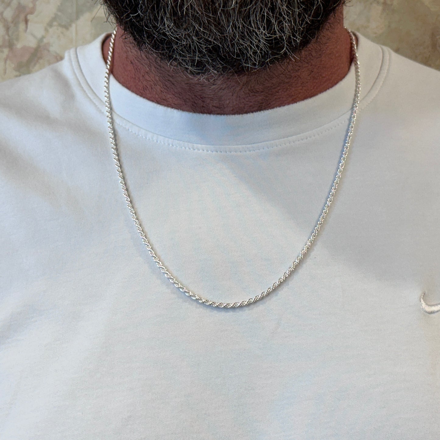 SS 2.5mm Solid Rope Chain QDR050-24