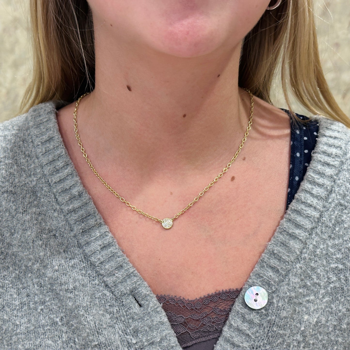 14kY .23cttw Diamond Pave Necklace NZ6294