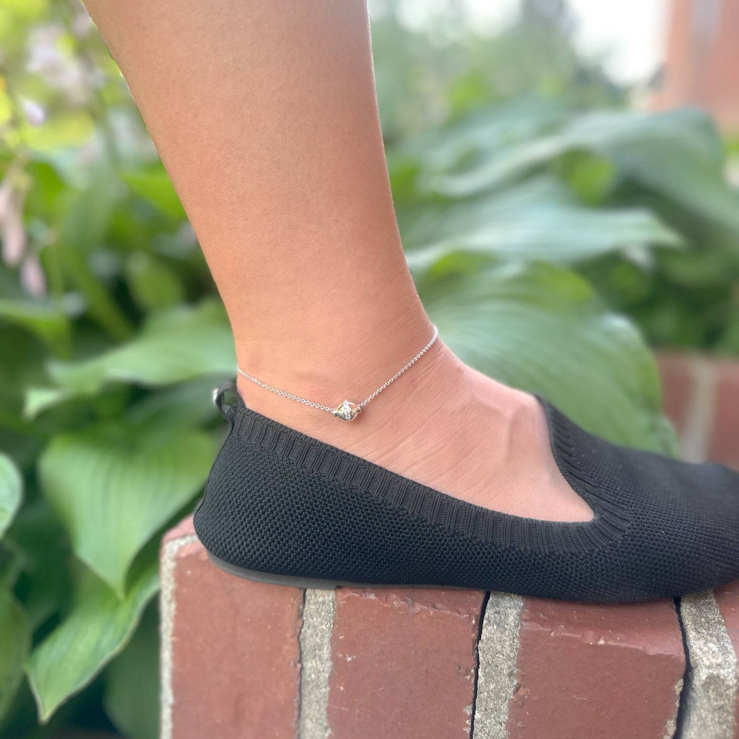 SS CZ Bead Anklet SR5462 CH1020 - 9"