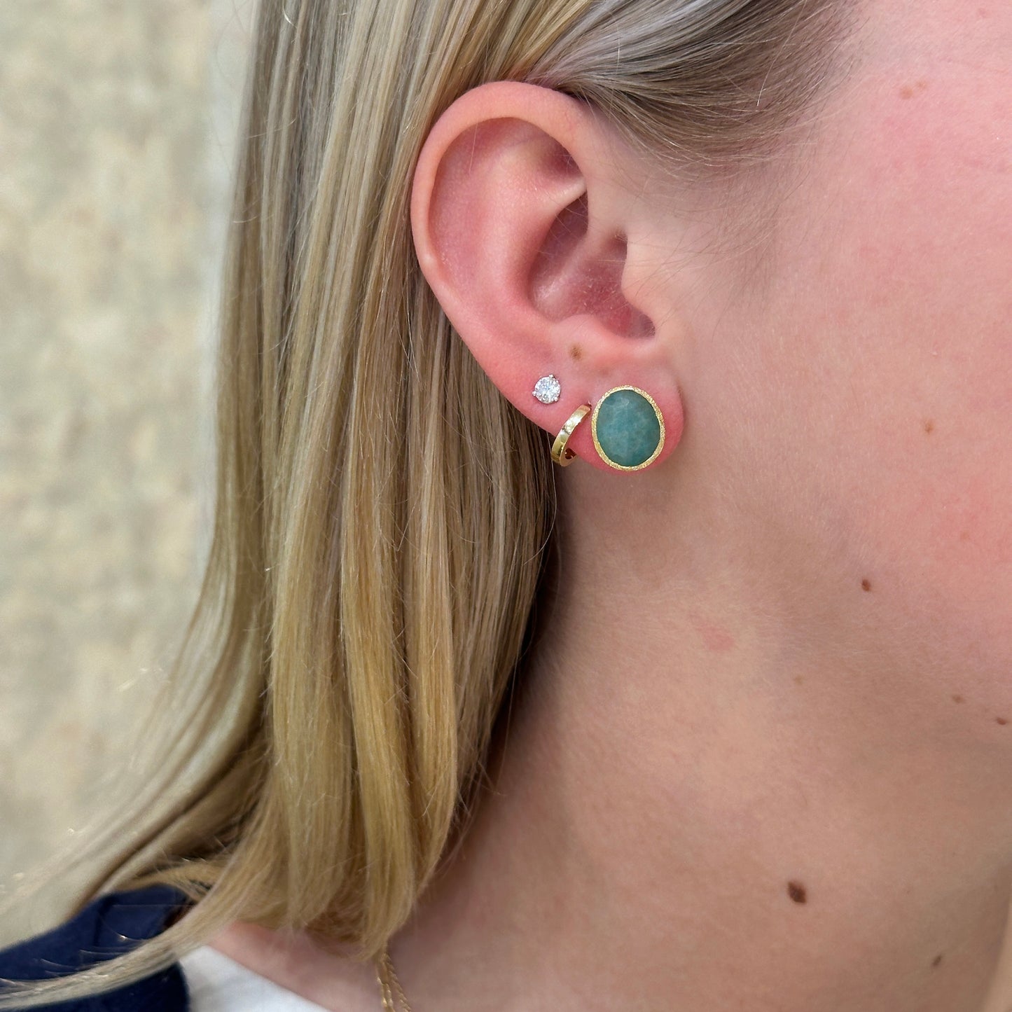 18k Vermeil Amazonite Stud PE129-2963AZO