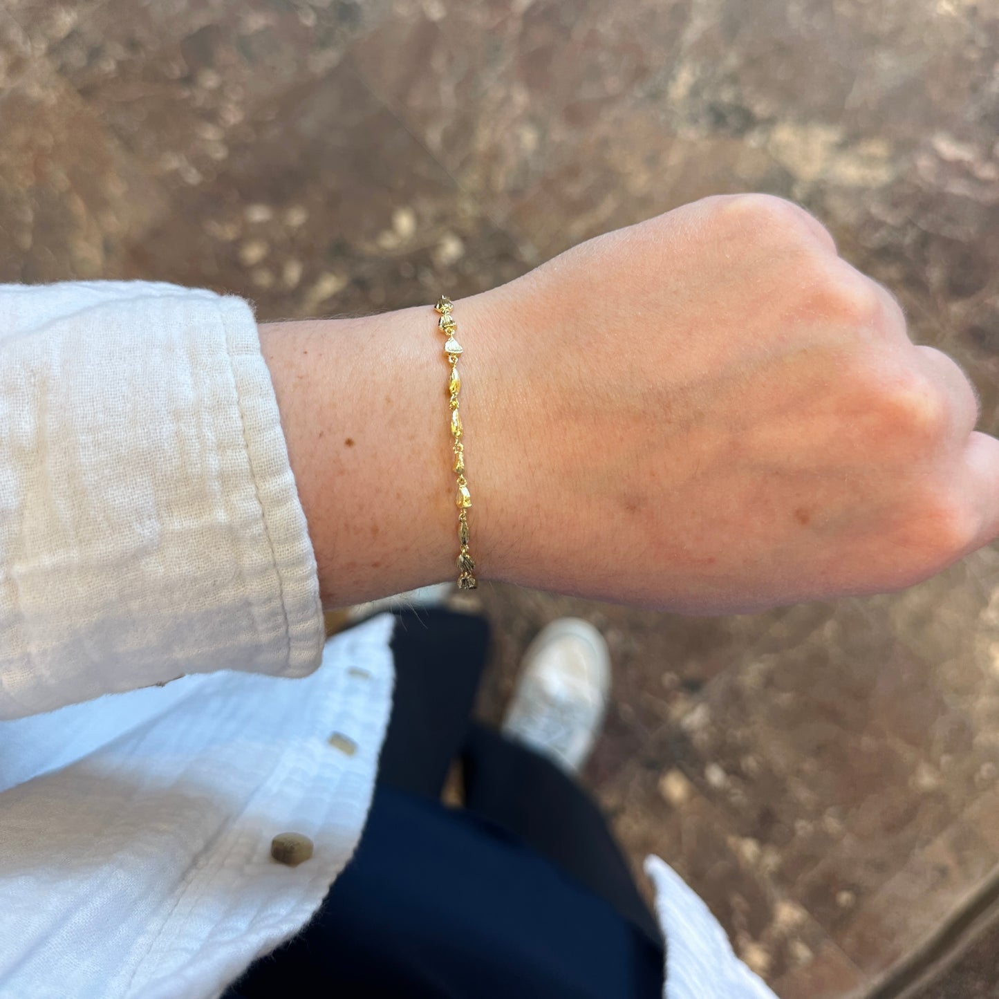 18k Vermeil Nugget Bracelet PU129-1518O