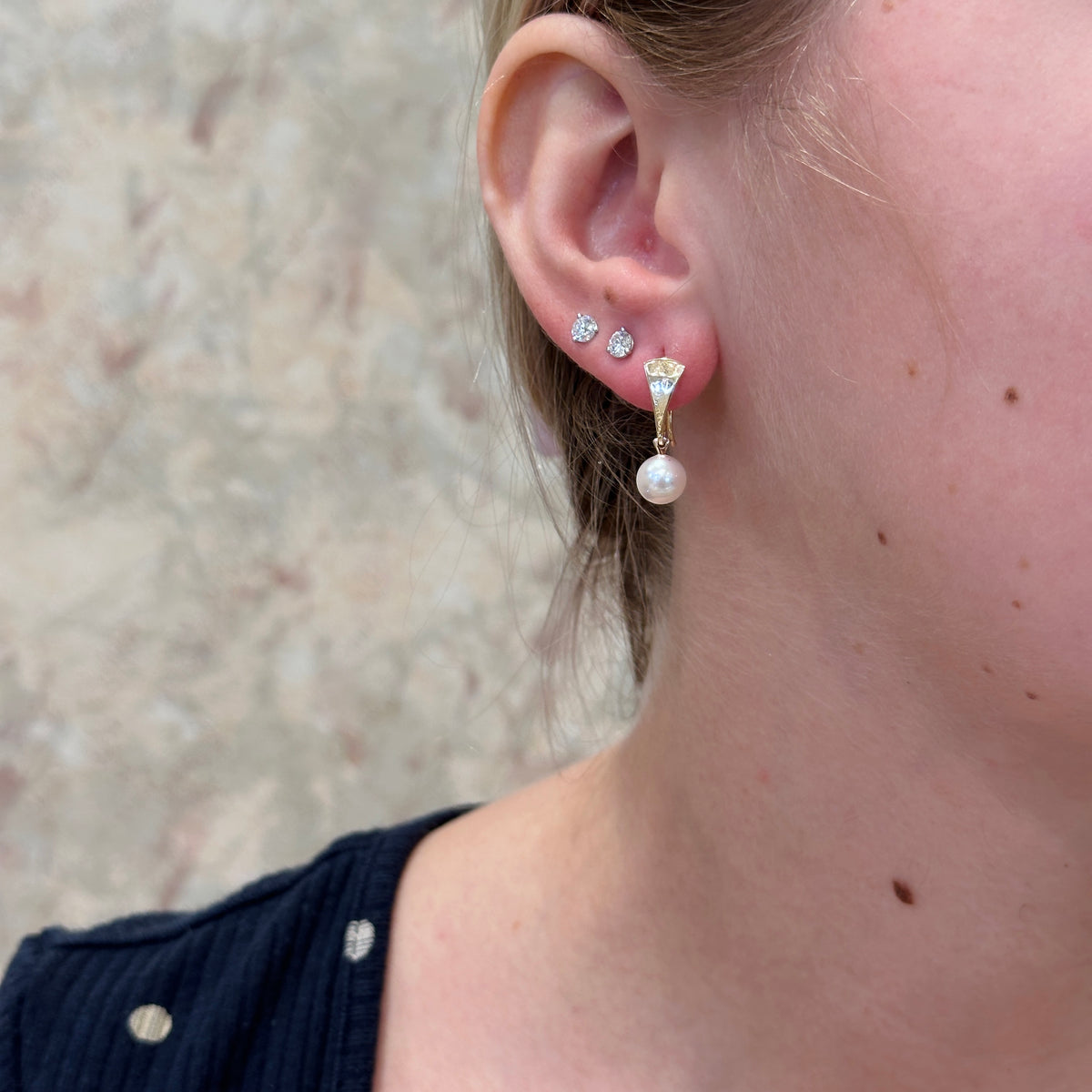 14kY Pearl Newport Earring EA04922P