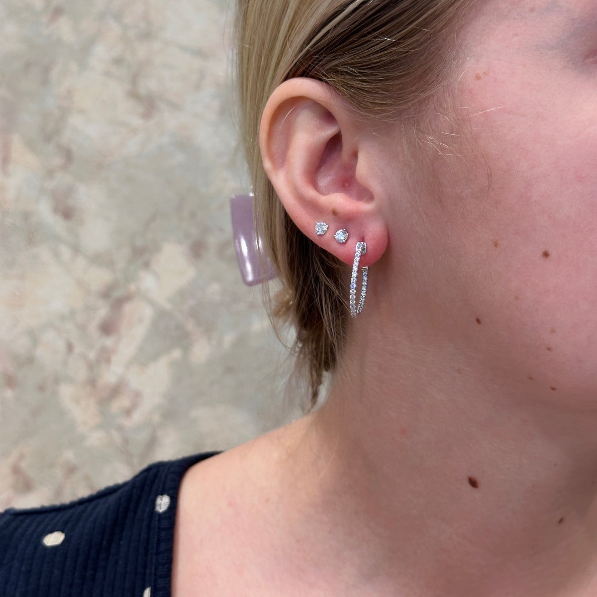 SS CZ Inside-Out Hoops 650183
