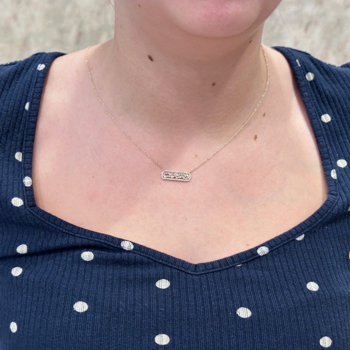 14kY .46cttw Diamond Baguette Necklace SC55009325