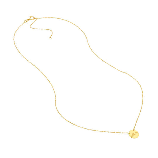 14kY Etched Mountain Mini Disc Necklace MF035836-14Y