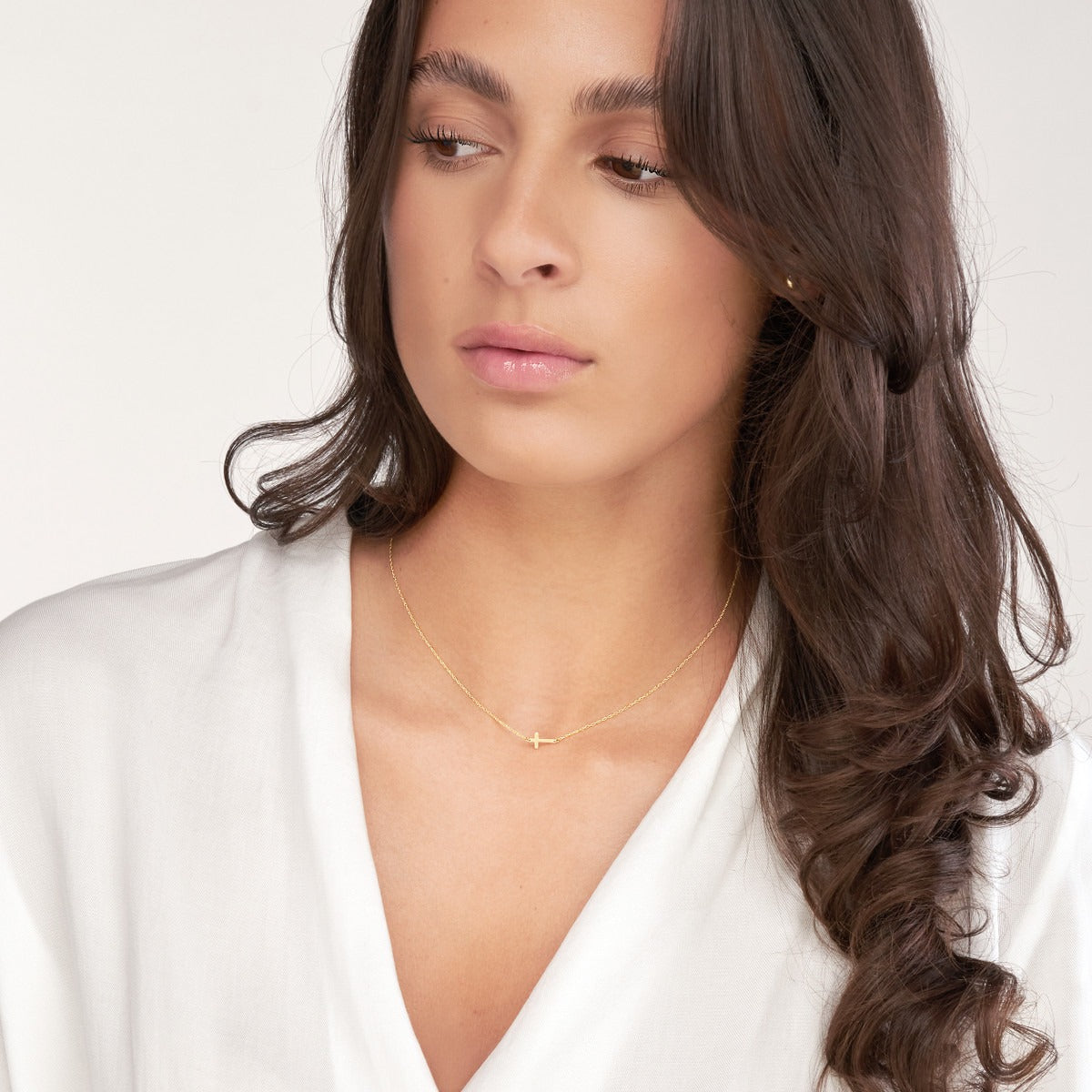 14kY Cross Necklace MF036455-14Y