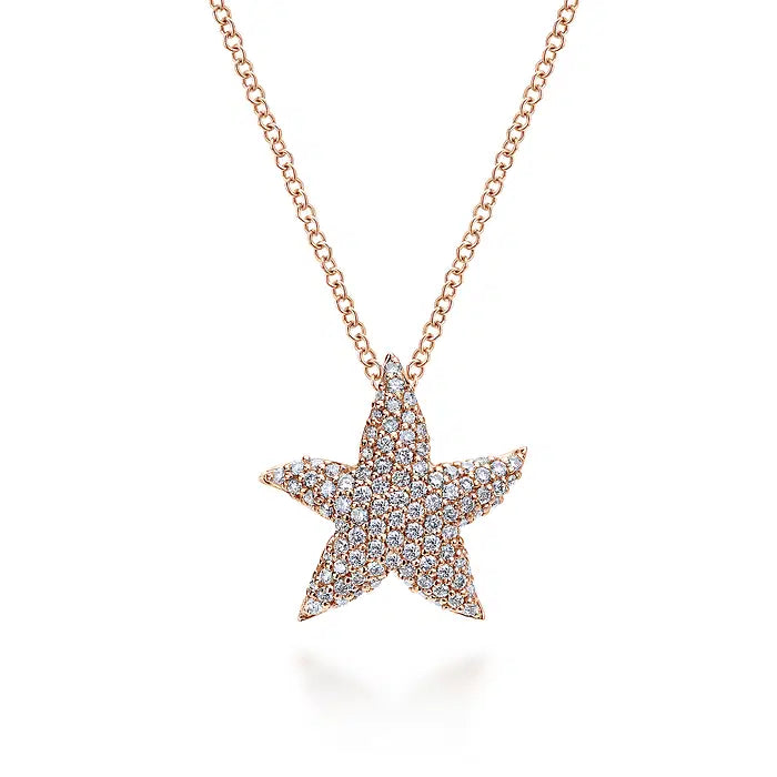 14kR .42ct Diamond Starfish Necklace NK4449K45JJ-18
