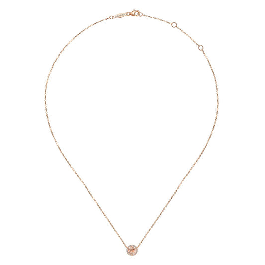 14kR .75ct Morganite & .07ct Diamond Neck NK4616K45MO