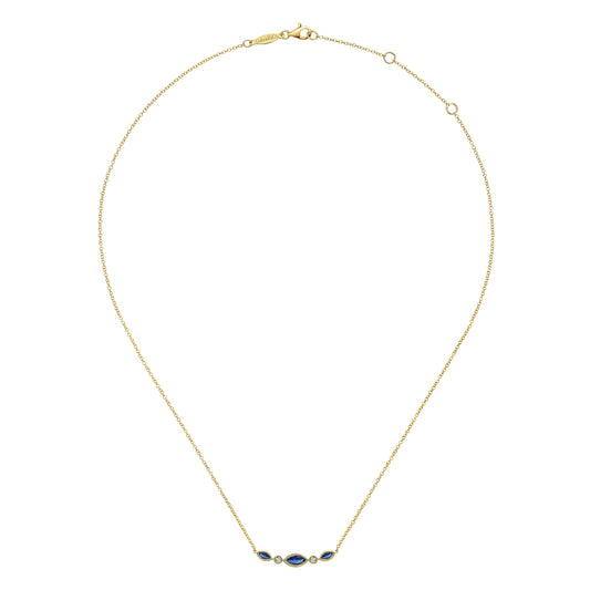 14kY .46ct Sapphire & .04ct Dia Necklace NK5420Y45SA