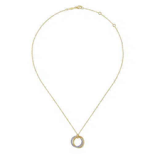 14kW/Y .25ct Dia & Twisted Rope Circle Neck NK6455M45JJ