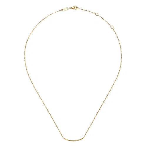 14kY Twisted Rope Bar Necklace NK6458Y4JJJ-17.5