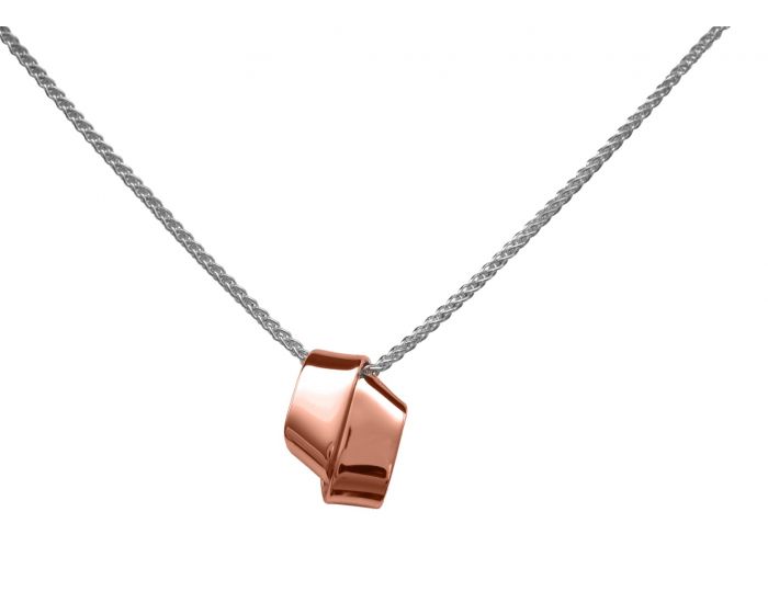 SS/RG Love Knot Necklace PE68042R-18