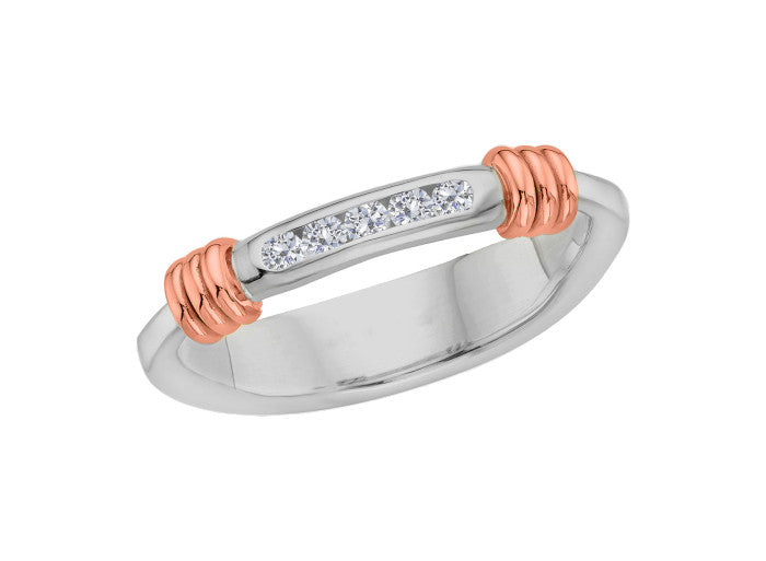 SS/RG .10ct Dia Signature Ring RI16640RD-7