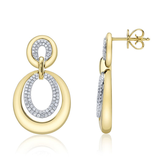 14kY/W .40cttw Diamond Oval Dangle SC22009050